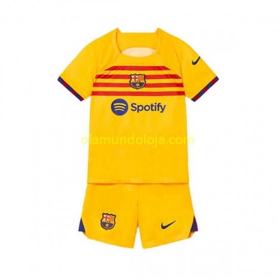 Camisola FC Barcelona Criança Equipamento Quarto 2022-2023 Manga Curta